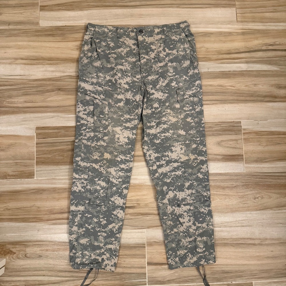 US Army ACU Digital Camo Combat Trousers Large Long Cargo Pants UCP